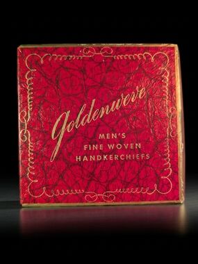 NWOT Mid Century Goldenweve Fine Woven Men's Handkerchiefs Unused Boxed Set of 4